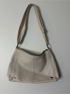 The Sak Classic Leather Shoulder Bag in Cream
